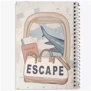 دفتر ژورنال نویسی 50 برگ خندالو مدل نقطه ای طرح سفر (travel) کد N6894