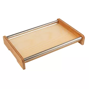 سینی دسته دار مدل چوب و فلز طرح تراس سایز ۲۴×۳۶ سانتیمتر 