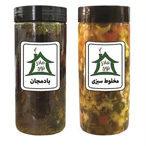 ترشی بادمجان و ترشی مخلوط با سبزی خونه مادرجون - بسته 2 عددی