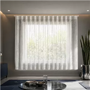 پرده تیکو دکو مدل ست کامل مینیمال طرح حریر ابریشم محو  سایز 240 × 115 سانتی‌متر