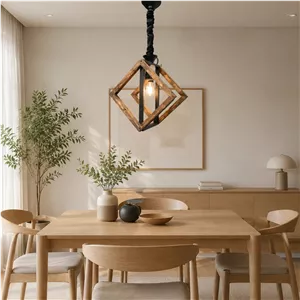 لوستر 1 شعله شاهان تک مدل wood.17