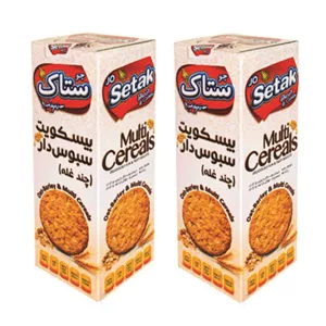 بیسکوییت سبوس دار چند غله ستاک - 370 گرم بسته 2 عددی