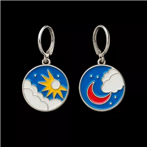 گوشواره حلقه ای زنانه وای اس ایکس مدل ماه و خورشید