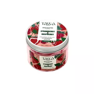 کره بدن تاوا مدل توت فرنگی و رزبری مناسب برای انواع پوست وزن 170 گرم