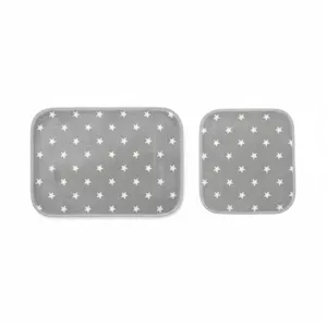 پادری مادام کوکو مدل Felisite Starry Gri سایز 80x50 سانتی‌متر مناسب برای فضای داخلی مجموعه دو عددی