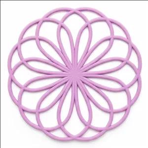 زیربشقابی و زیرقابلمه ای مدل سیلیکونی طرح گل