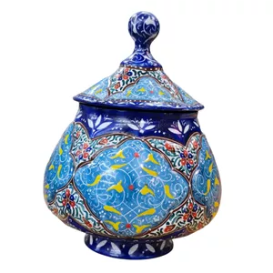 قندان میناکاری مسی میناسرای نیکنامی مدل اشکی 