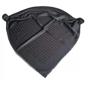 روسری زنانه مدل  نخی ژاکارد اداری رسمی پیچازی چهار فصل قواره بزرگ 140 دور ریش کد 1