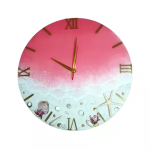 ساعت دیواری رزینی طرح ساحل و دریا