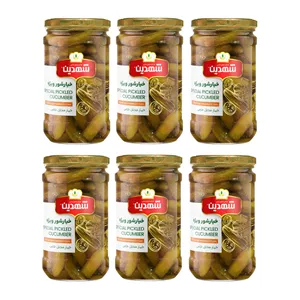  خیارشور ویژه سرکه‌ای شهدین - 660 گرم بسته 6 عددی