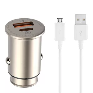 شارژر فندکی الدینیو مدل C506Q به همراه کابل تبدیل microUSB