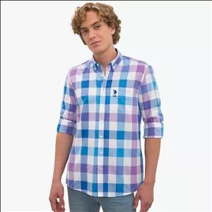 پیراهن آستین بلند یقه برگردان مردانه یو اس پولو مدل 50219626