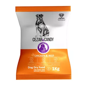 غذای خشک سگ بالغ سزار و کندی مدل Adult Medium & Large وزن 1 کیلوگرم 