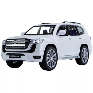 ماکت ماشین فلزی شاسی‌بلند تویوتا لندکروز ناب سل مدل land Cruiser VX با مقیاس 1:24، چراغ LED جلو و عقب، صدای موتور شبیه‌سازی شده، مکانیزم عقب‌کش، درب‌های بازشونده از بغل و بالا، رینگ و تایر لاستیکی