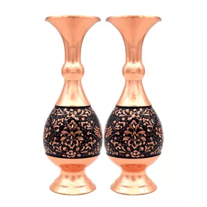  گلدان مسی مدل الماس تراش کد 20-2  مجموعه 2 عددی