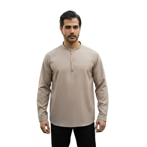 پیراهن آستین بلند یقه دیپلمات مردانه مدل آریا کد ۷۰۸