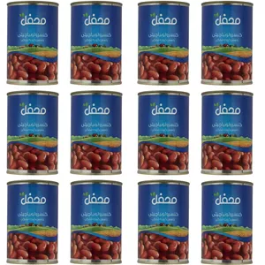 کنسرو لوبیا چیتی محفل در سس گوجه فرنگی - 380 گرم بسته 12عددی