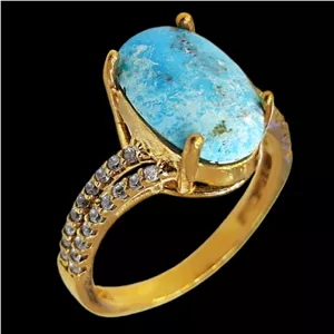 انگشتر زنانه مدل سنگ فیروزه نیشابور کد ۴۵۹۹۰