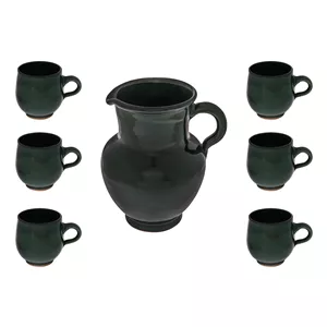 پارچ و لیوان سفالی مدل ساغر مجموعه 7 عددی 