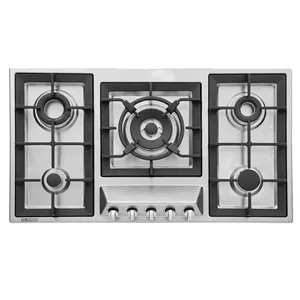 اجاق گاز صفحه‌ای پنج شعله استیل البرز مدل S5910-RED