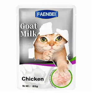 پوچ گربه بالغ فنبی مدل Goat Milk طعم مرغ وزن 85 گرم