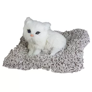 عروسک مدل گربه خوابیده روی تشک طول 20 سانتی متر