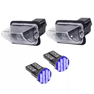 چراغ پلاک خودرو قطعه سازان کبیر مدل EK-206BLU-3010358 مناسب برای پژو 206 به همراه لامپ مجموعه 4 عددی