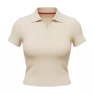 کراپ بلوز آستین کوتاه یقه برگردان زنانه مدل Nordooz