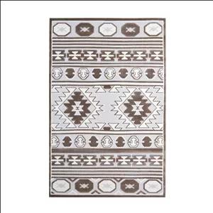 فرش ماشینی 320 شانه فرش سهند زمینه نسکافه‌ای حاشیه گردوئی مدل S02E.3D