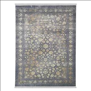 فرش ماشینی 440 شانه دنیای فرش زمینه و حاشیه سیلور مدل فانتزی کد 561