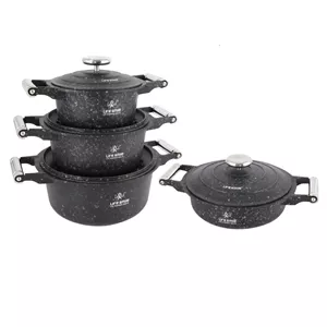 سرویس قابلمه و تابه آلومینیوم 8 پارچه لایف اسمایل مدل LIFEP20SS