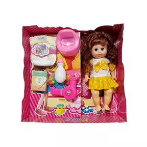 عروسک بی بی مدل APT TOYS کد 99 ارتفاع 38 سانتی متر