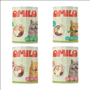 کنسرو غذای گربه بالغ اومیلو مدل پک نچرال مرغ وزن ۴۰۰ گرم بسته ۴ عددی