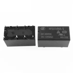 رله 5 ولت 8 پین 2 آمپر 2 کنتاکت هونگفا مدل HONGFA HFD27/005-S بسته دو عددی