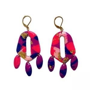 گوشواره حلقه‌ای زنانه مدل خورشید