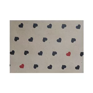 کاغذ کادو مدل کرافت طرح قلبی سایز 21 × 29 سانتی متر بسته 20 عددی