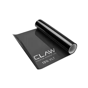برچسب دودی شیشه خودرو کلاو مدل ضد خش 15 درصد آنتی یووی یک لایه کد claw-iiim-15-1 رول 4 متری