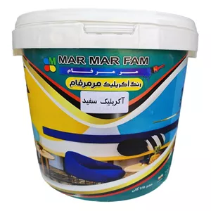 رنگ اکریلیک سفید مات مرمرفام کد 301 وزن 10 کیلوگرم
