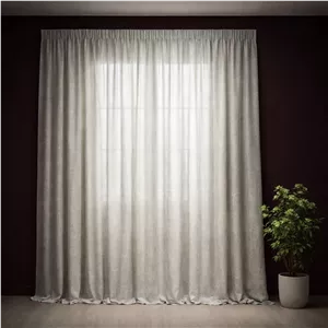 پرده تیکو دکو مدل دوخت ساده حریر کتان ژاکارت طرح محو  مدل بدون نیاز به آستر سایز 280 × 300 سانتی‌متر