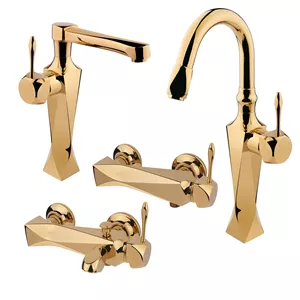 ست شیرآلات سانیا مدل اهرمی الماس مجموعه 4 عددی