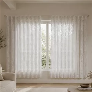 پرده تیکو دکو مدل مینیمال ست کامل طرح حریر ابریشم محو سایز 230*170 سانتی‌متر