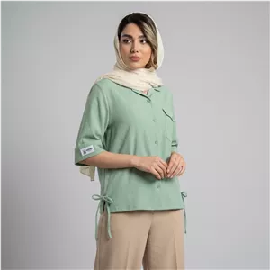 مانتو شومیزی زنانه کراش مدل بند پاپیون 55s