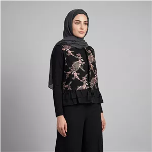 جلیقه زنانه مدل عروسکی کرپ سوزندوزی هندی کد AK1672