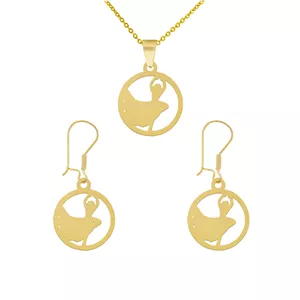 نیم ست طلا 18 عیار زنانه نیکان گلد مدل شخصیت کارتونی 