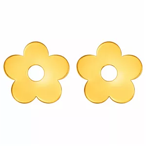 گوشواره آویز طلا 18 عیار زنانه مدوپد مدل گل پنج پر کد SA-1005 