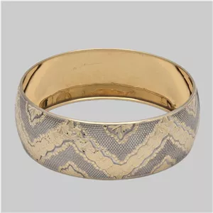 النگو کم اجرت ۱۸ عیار زنانه گالری طلا و شمش برلیان مدل زیک زاکی سایز ۴