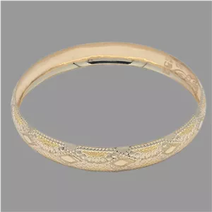 النگو طلا کم اجرت 18 عیار زنانه طلا و شمش برلیان مدل نور کد ۶۰۹ سایز 3