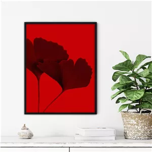 تابلو آتریسا طرح گل قرمز مدرن مدل ATFF236 فریم مشکی