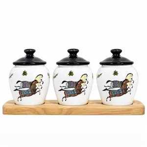جای ادویه 3 پارچه مدل هرمس ترکمن کد 104 به همراه استند