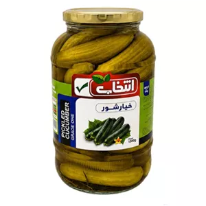 خیارشور درشت سرکه‌ای، نمکی انتخاب - 1500 گرم